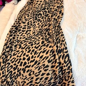 Banana Republic Leopard Print Skirt - Black & Tan